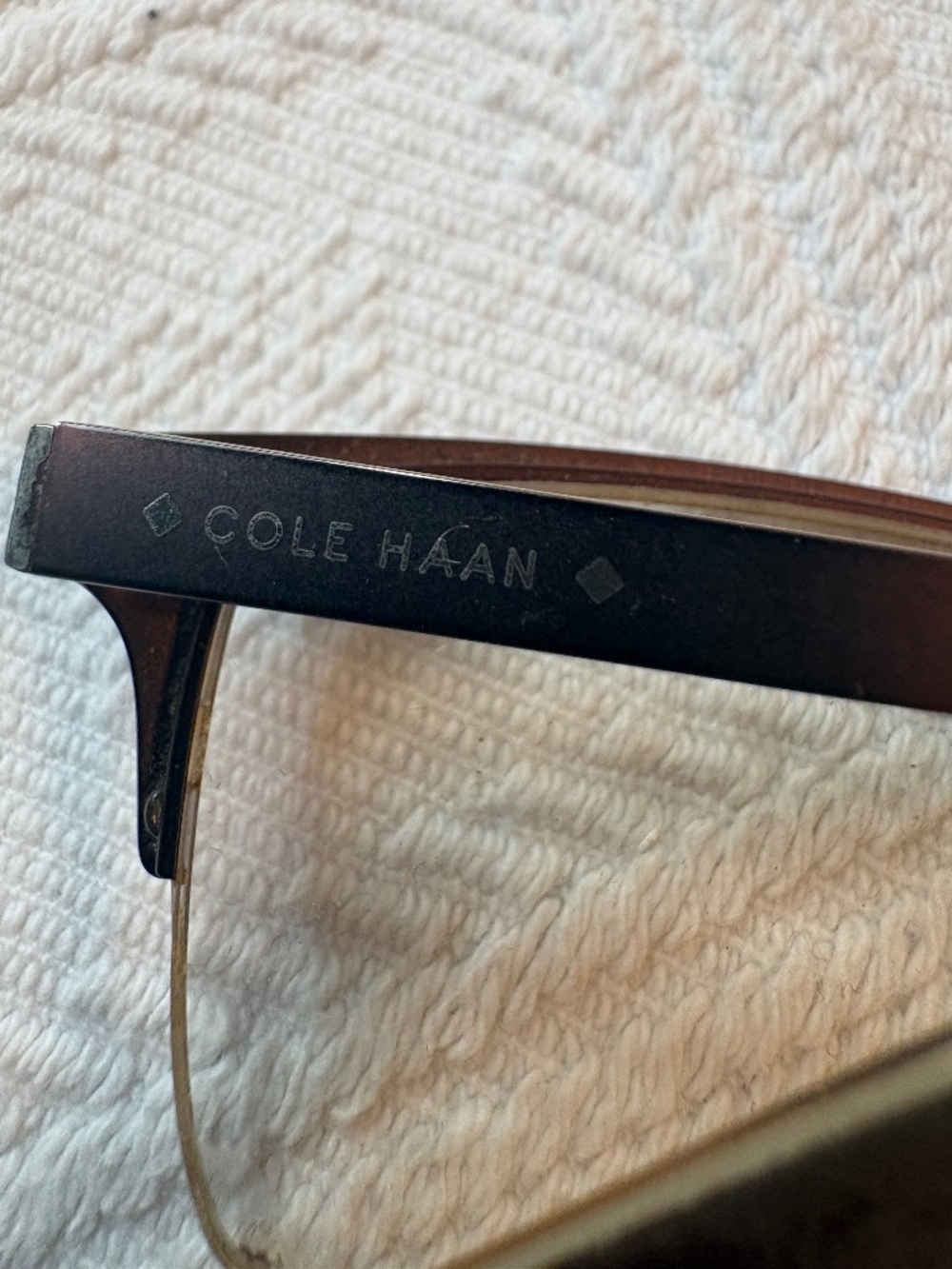 Cole Haan Brown Semi-Rimless Rectangular Eyeglasses Frames